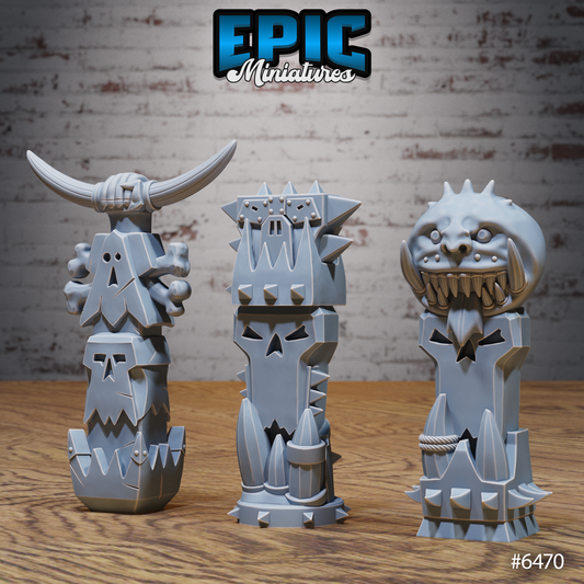 Goblin Camp Scatter Terrain - Totems, Stone Decorations, and Execution Spots (8 Variants Available) - Epic Miniatures