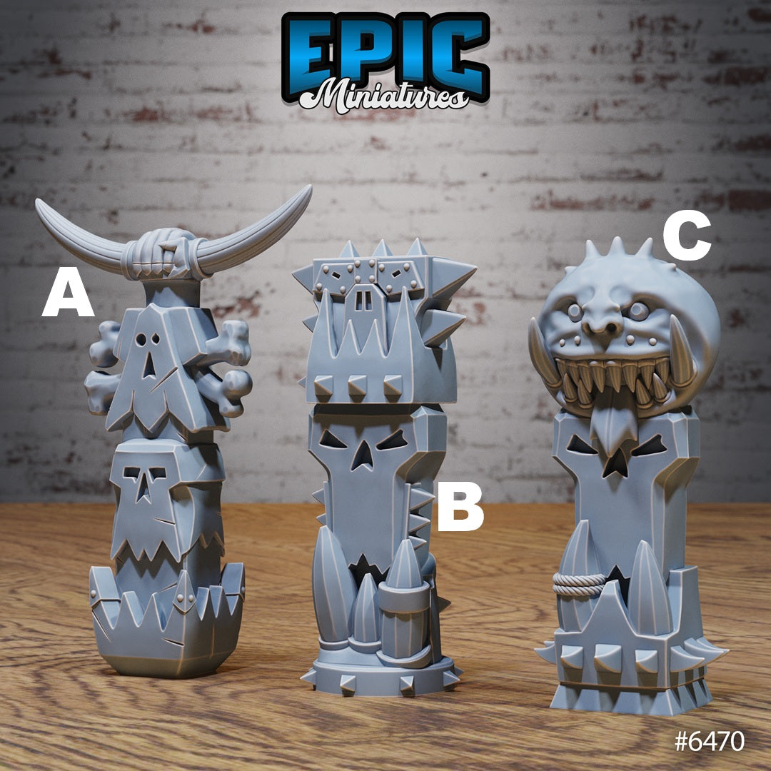 Goblin Camp Scatter Terrain - Totems, Stone Decorations, and Execution Spots (8 Variants Available) - Epic Miniatures