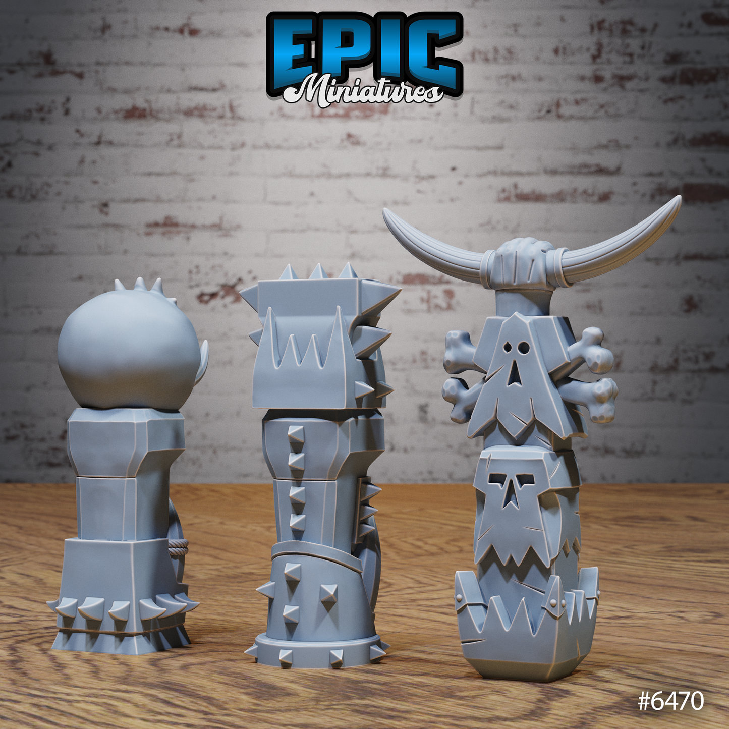 Goblin Camp Scatter Terrain - Totems, Stone Decorations, and Execution Spots (8 Variants Available) - Epic Miniatures