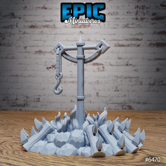 Goblin Camp Scatter Terrain - Campfires, Cooking Bits and Fish Ponds (7 Variants Available) - Epic Miniatures