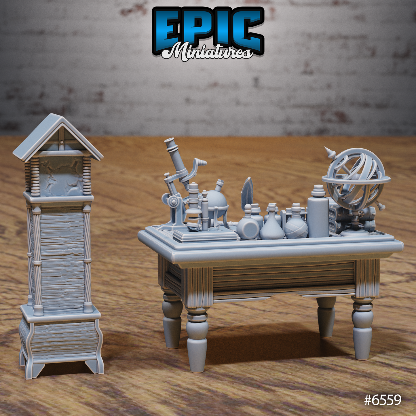 Magical Library Terrain Scatter Set - Study Table & Decorations (5 Variants Available) - Epic Miniatures