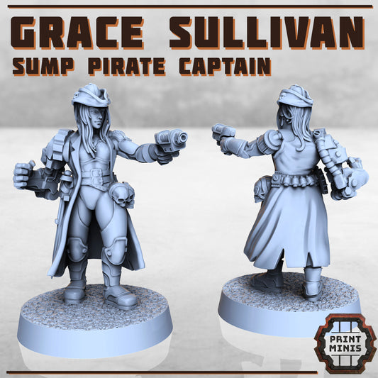 Grace Sullivan, Sump Pirate Captain - Print Minis