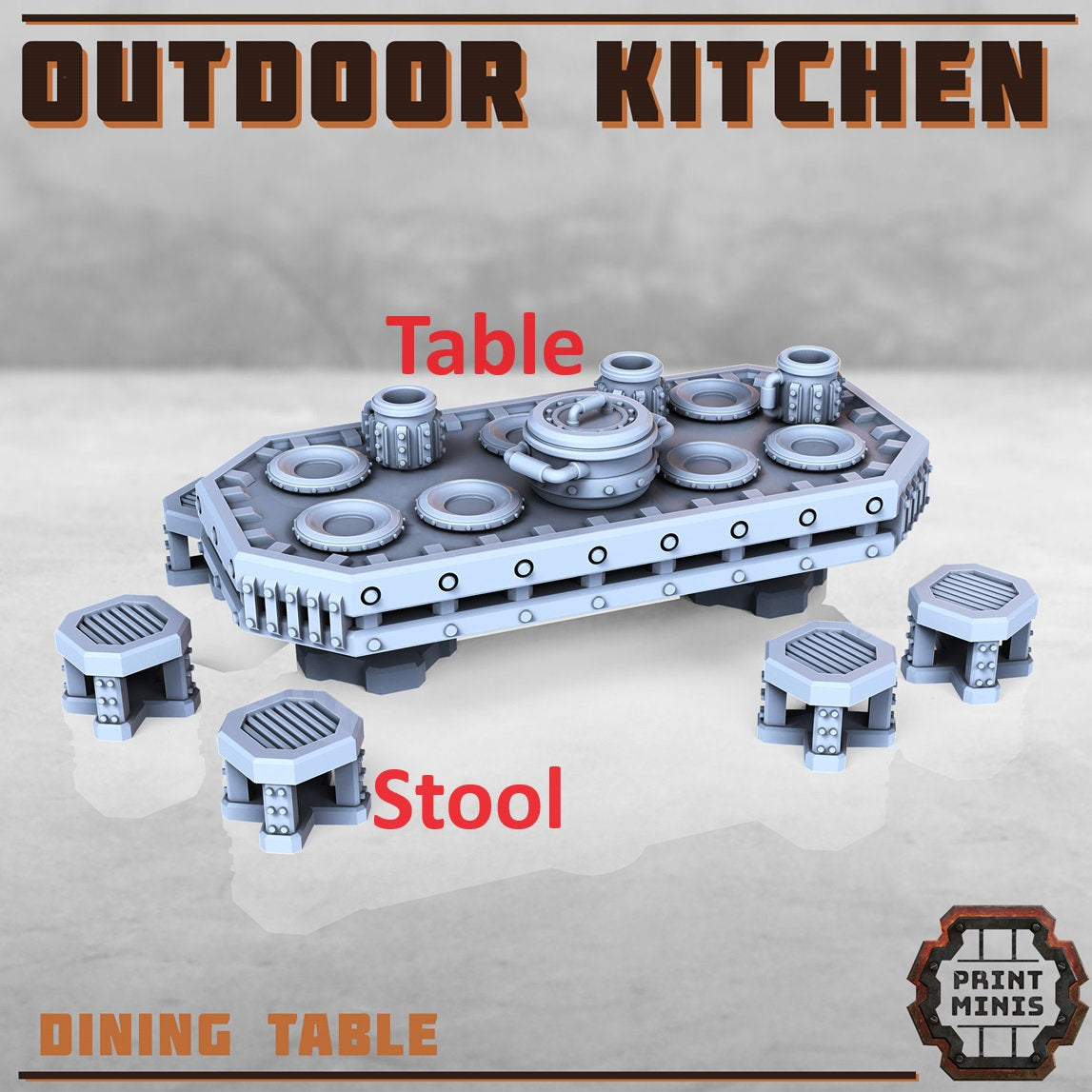 Outdoor Kitchen Terrain Kit - Print Minis