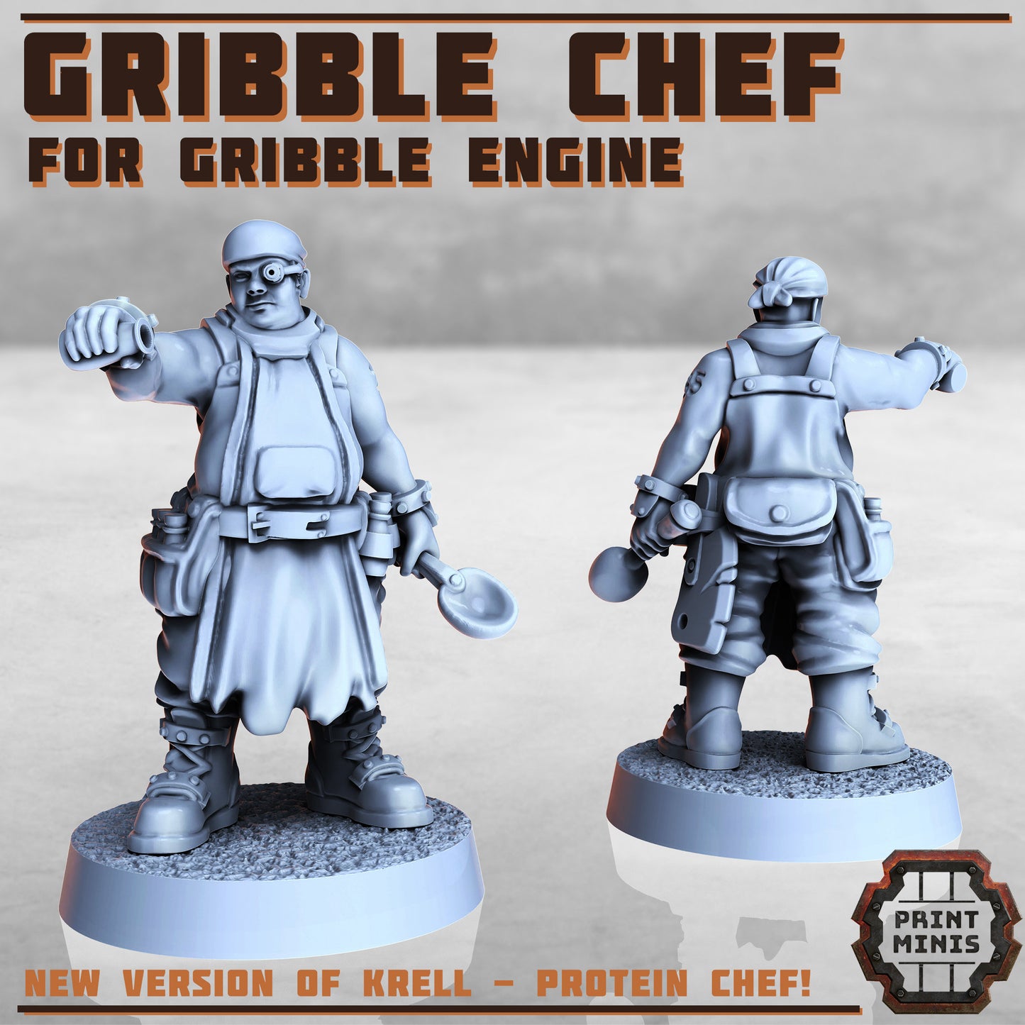 Gribble Engine with Gribble Chef - Print Minis