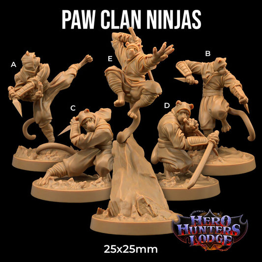 Paw Clan Ninjas (5 Variants Available) - Dragon Trapper's Lodge