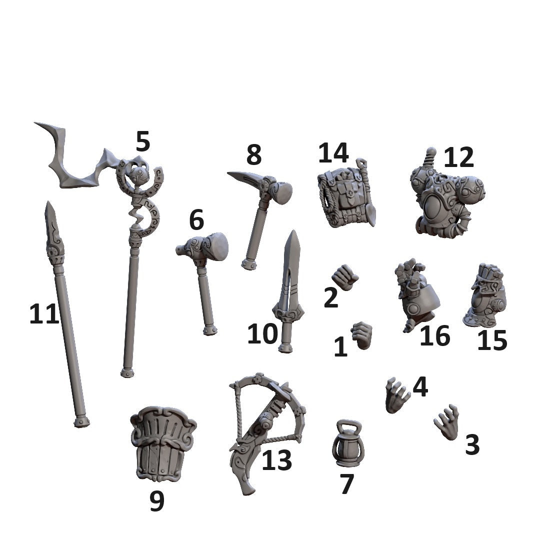 Gnomes of Golemmar - Weapons and Hands (16 Variants Available) - Artisan Guild