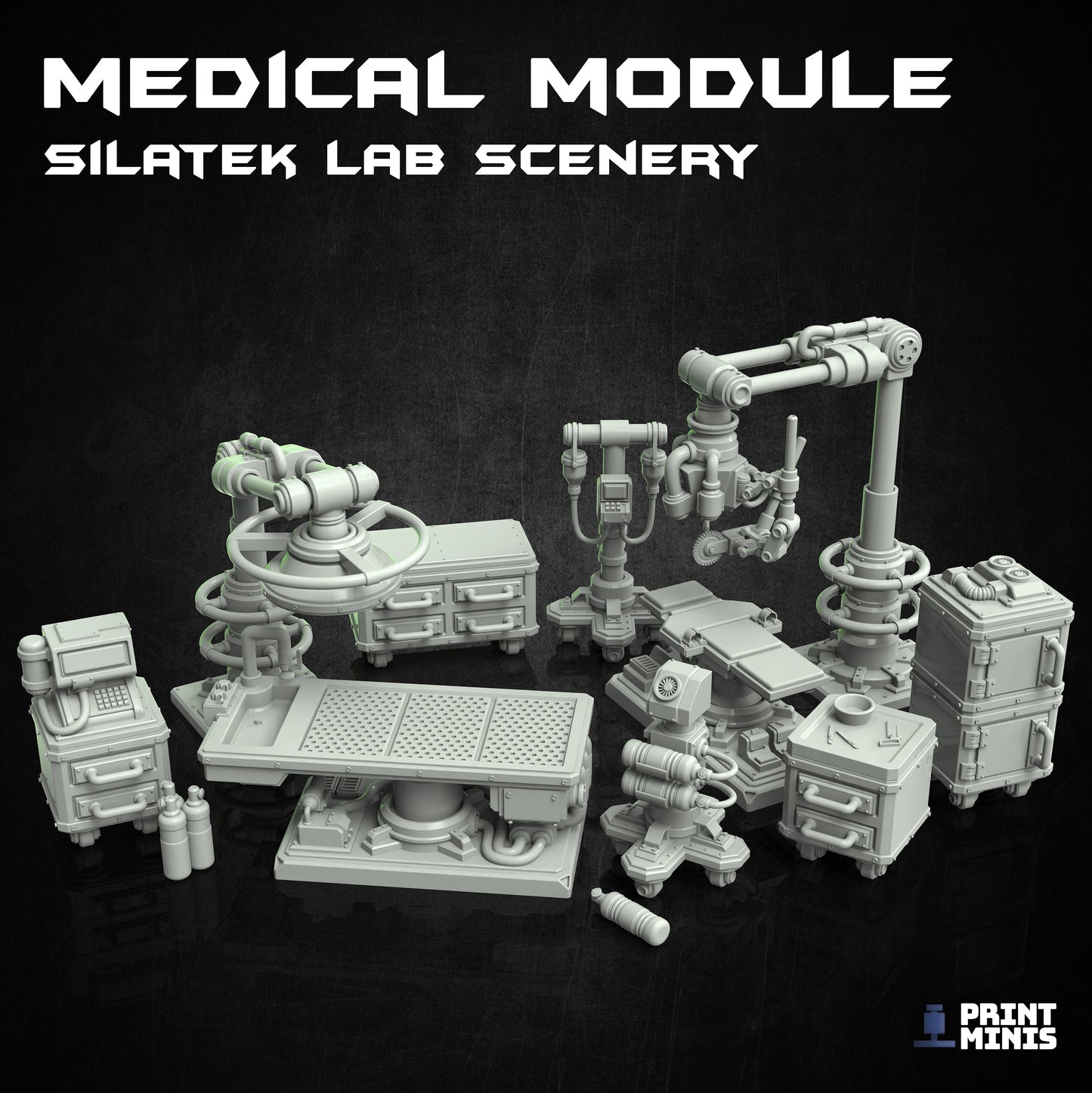 Medical Lab - Scenery Kit at 54mm Scale - Print Minis