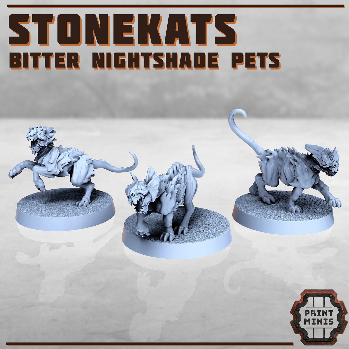 Stone Kats - Bitter Nightshade Pets (3 Variants Available) - Print Minis