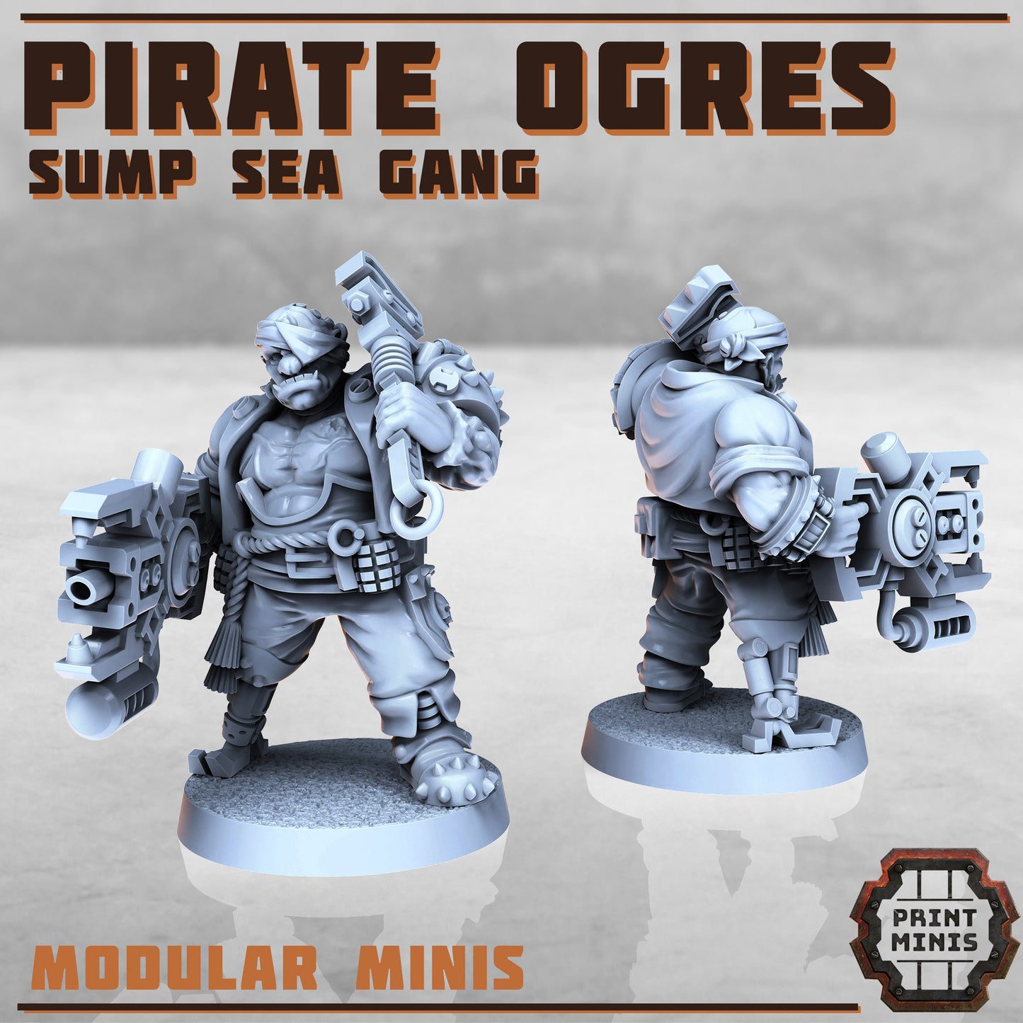 Pirate Ogres - Sump Sea Gang 1 (5 Variants Available) - Print Minis