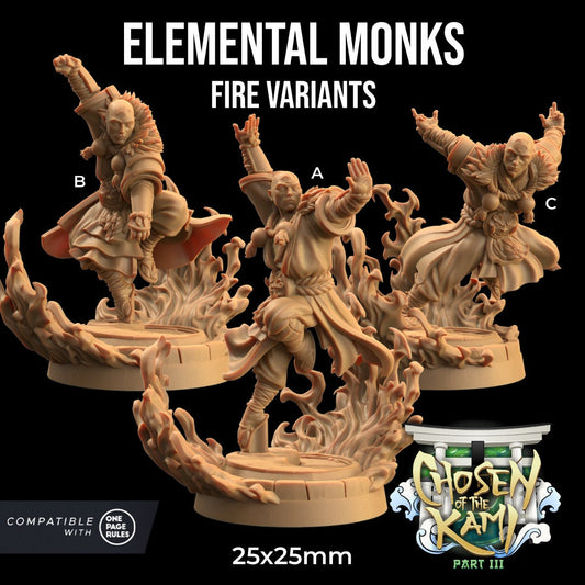 Elemental Fire Monks (3 Variants Available) - Dragon Trapper's Lodge