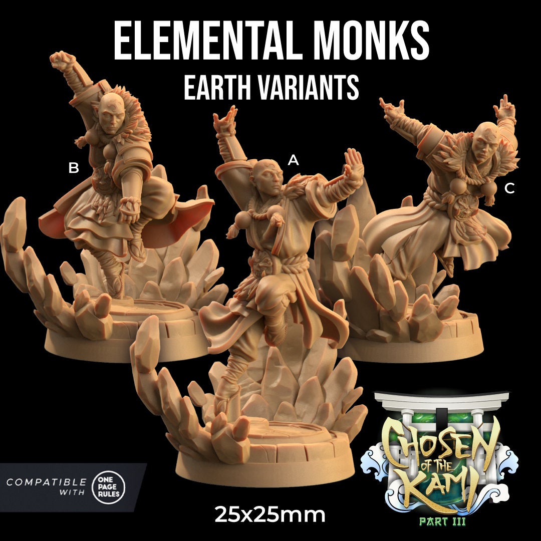 Elemental Earth Monks (3 Variants Available) - Dragon Trapper's Lodge