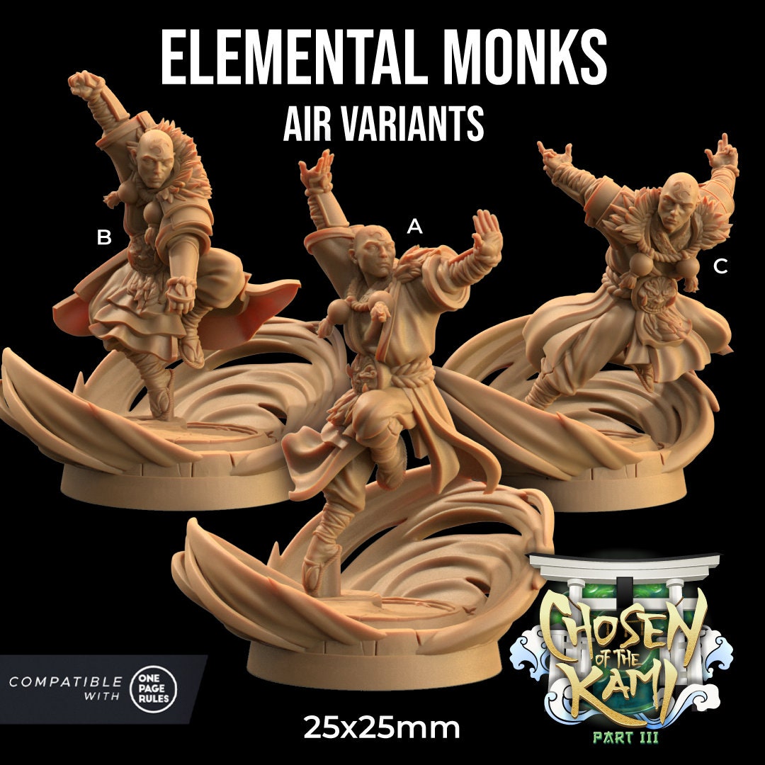 Elemental Air Monks (3 Variants Available) - Dragon Trapper's Lodge