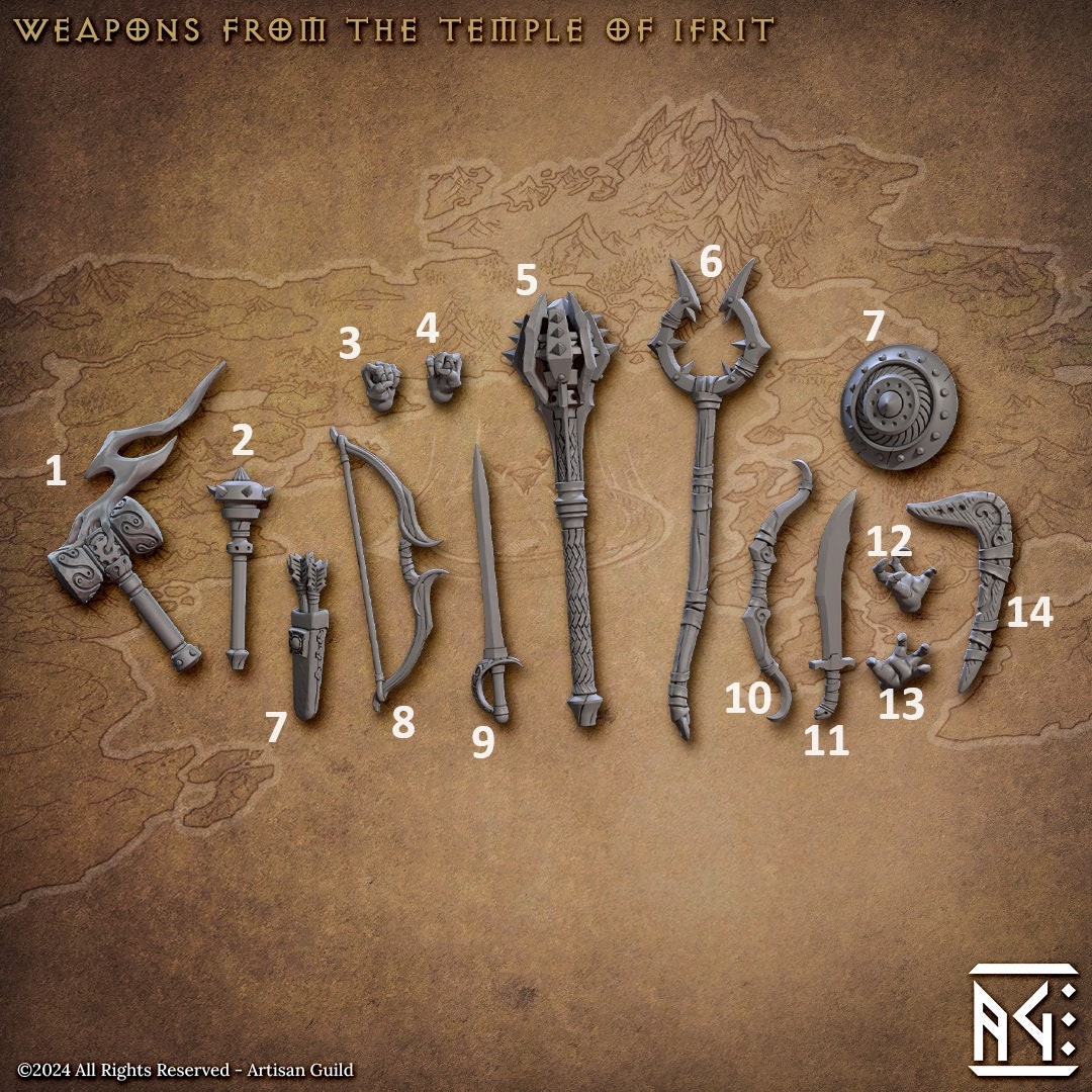 Temple of Ifrit Weapons and Hands (15 Variants Available) - Artisan Guild