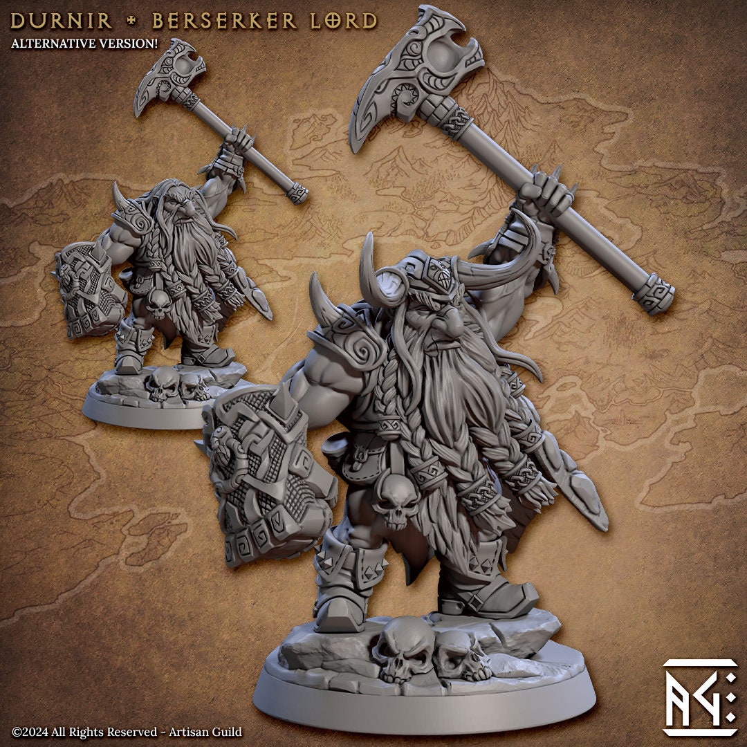 Durnir, Dwarven Berserker Lord (2 Variants Available) - Artisan Guild