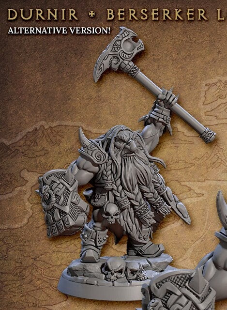 Durnir, Dwarven Berserker Lord (2 Variants Available) - Artisan Guild