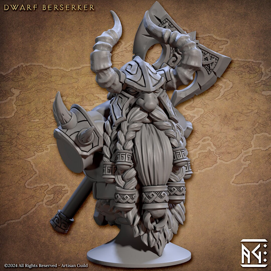 Dwarf Berserker Bust (2 Variants Available) - Artisan Guild