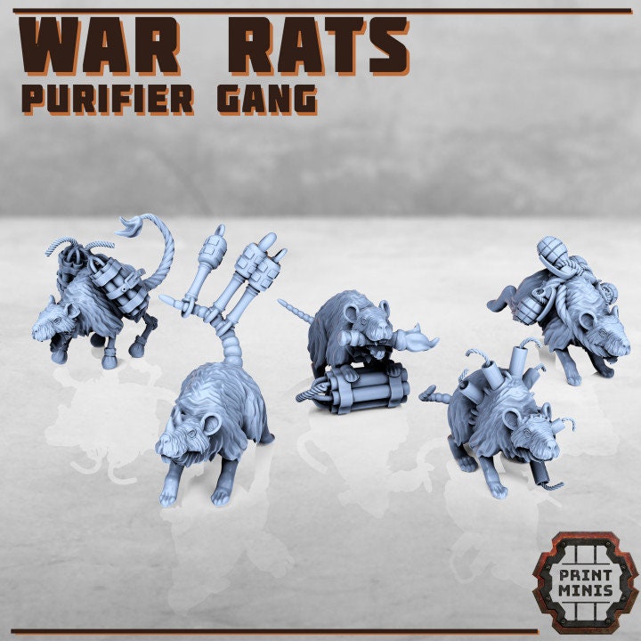 War Rats - Purifier Gang Pets (5 Variants Available) - Print Minis