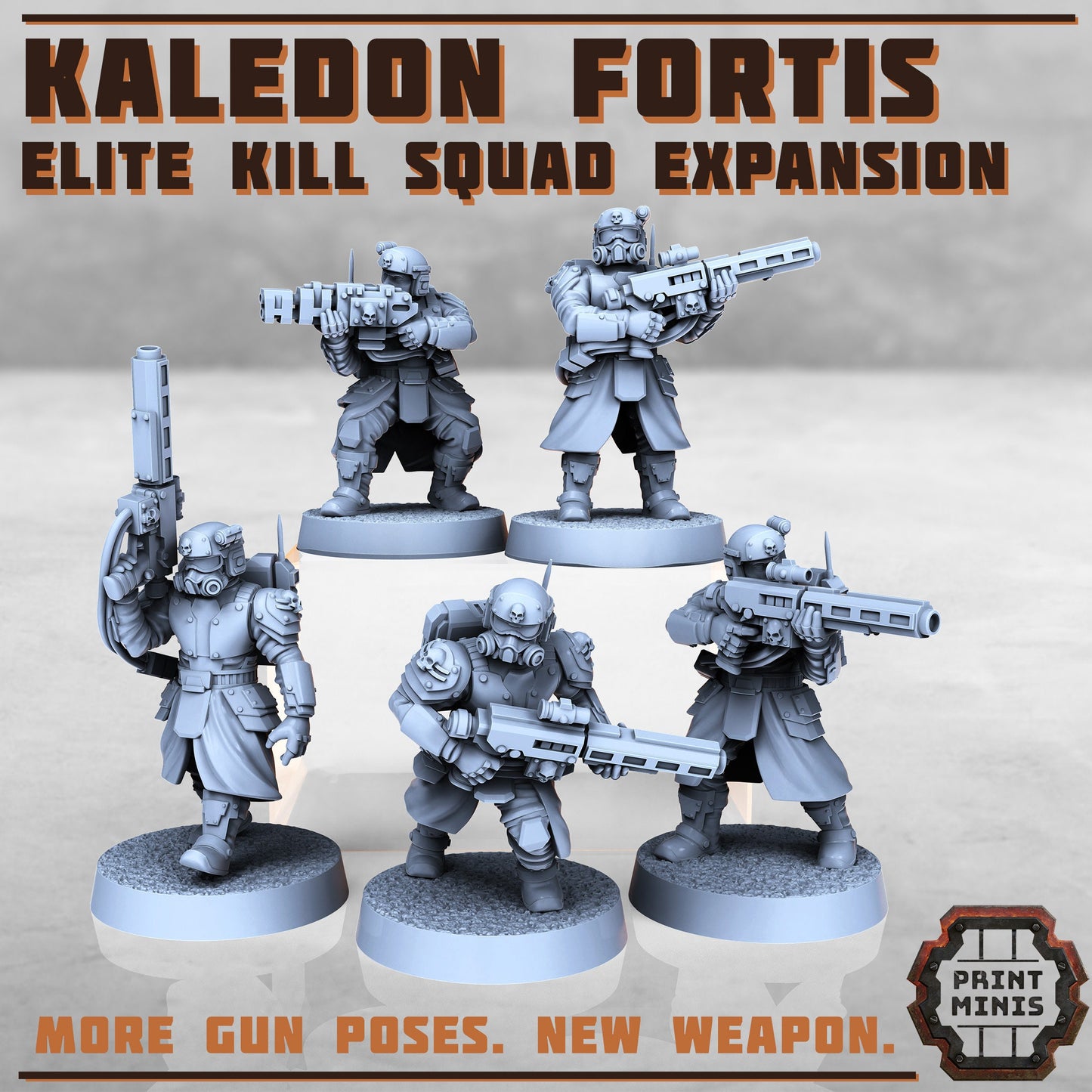 Kaledon Fortis Elites, Squad 3 (5 Variants Available) - Print Minis