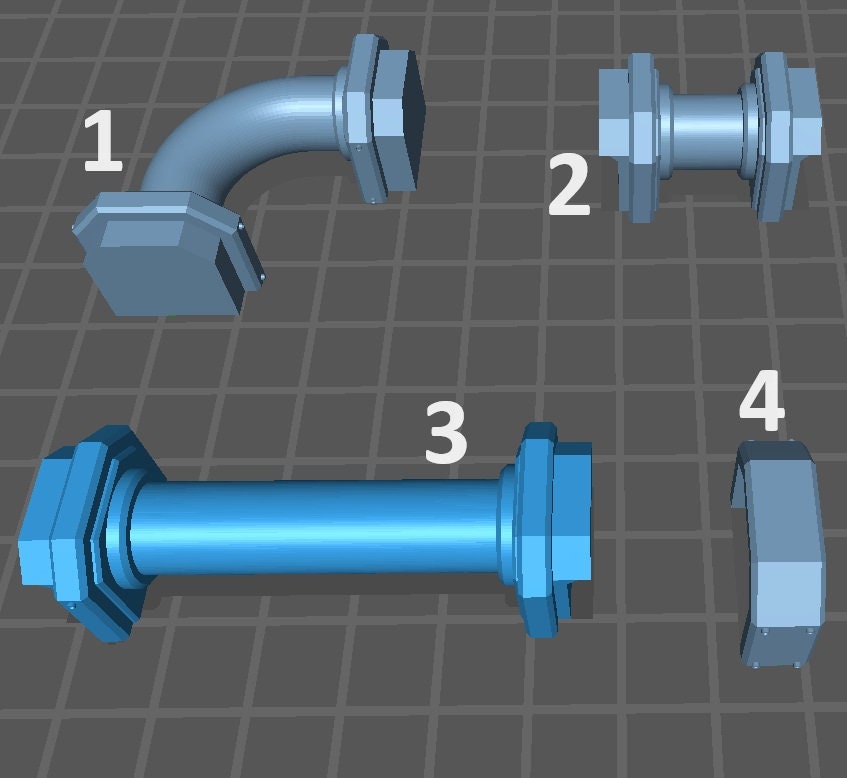 Cryo Fluid Pipes - Scenery Kit, 28mm Scale - Print Minis