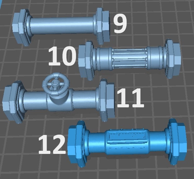 Cryo Fluid Pipes - Scenery Kit, 32mm Scale - Print Minis