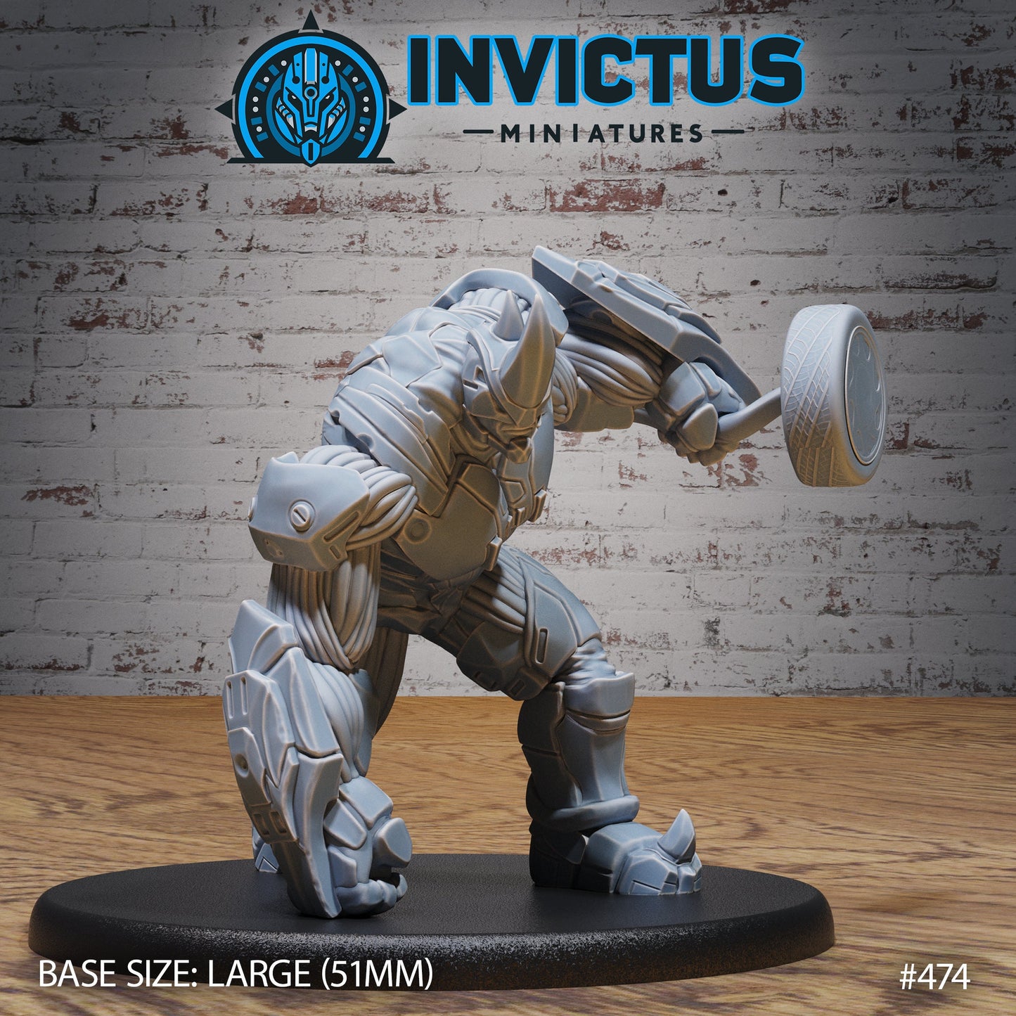 Rhino Cyborg (3 Variants Available) - Invictus Miniatures