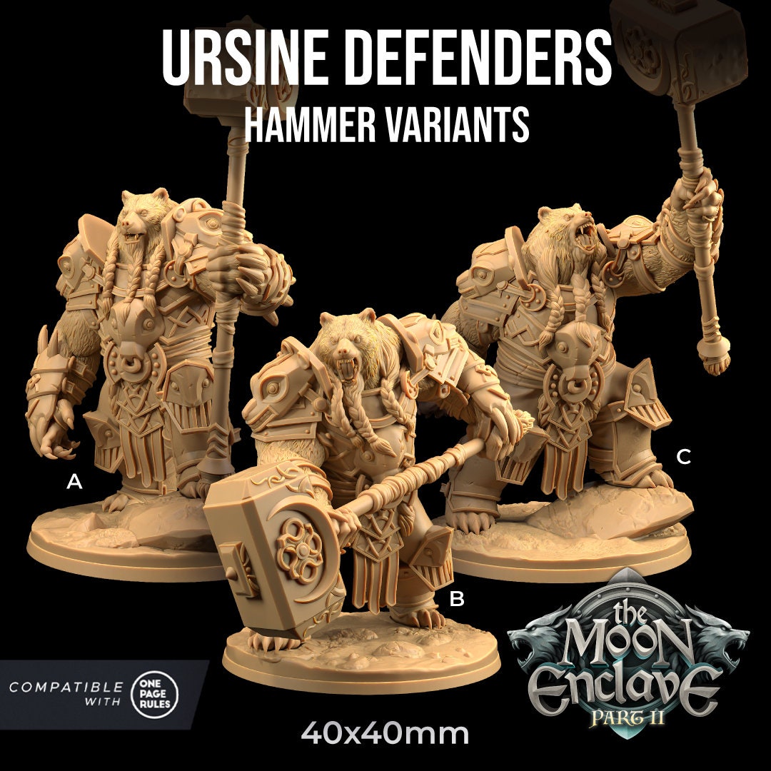 Ursine Defenders - Hammer Squad (3 Variants Available) - Dragon Trapper's Lodge