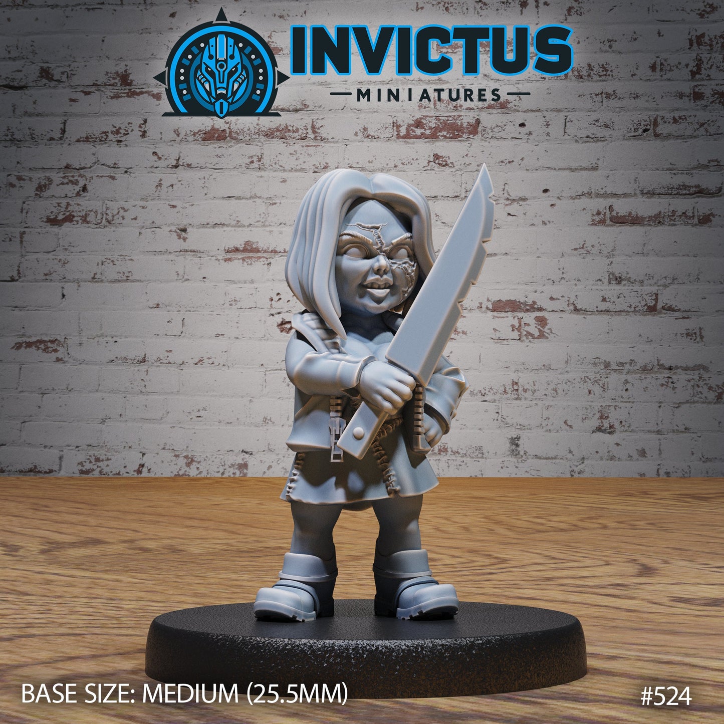 Evil Doll Girl - Scarred (2 Variants Available) - Invictus Miniatures