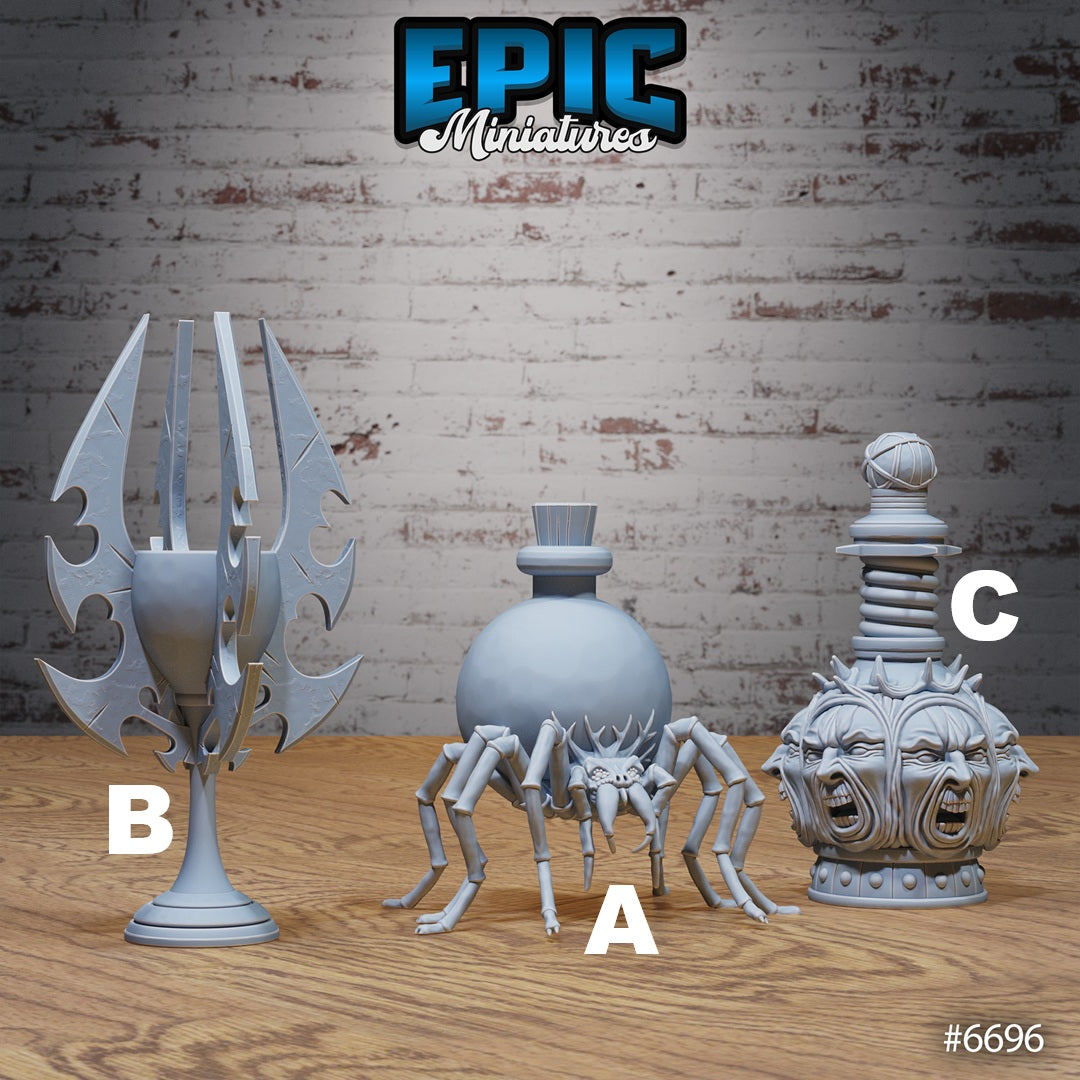 Lich Crypt Scatter, Potions and Books (6 Variants Available) - Epic Miniatures