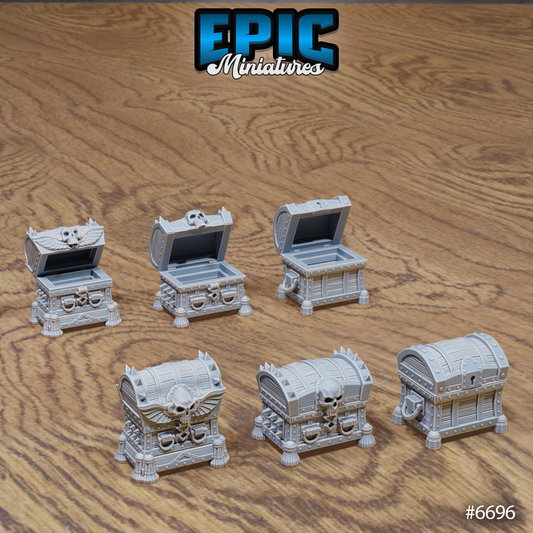 Lich Crypt Scatter, Chests and Coffins (9 Variants Available) - Epic Miniatures