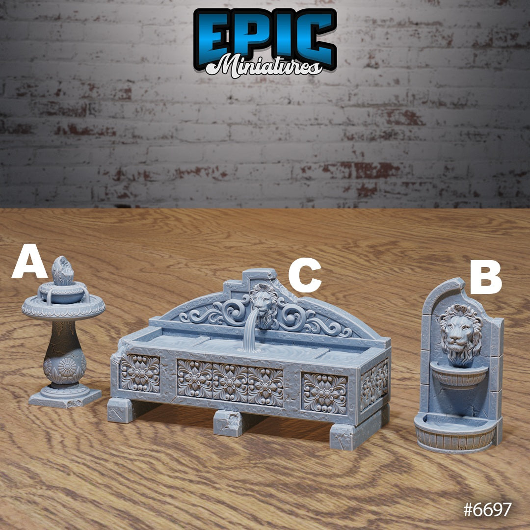 Lich Crypt Environment, Fountains and Thrones (7 Variants Available) - Epic Miniatures