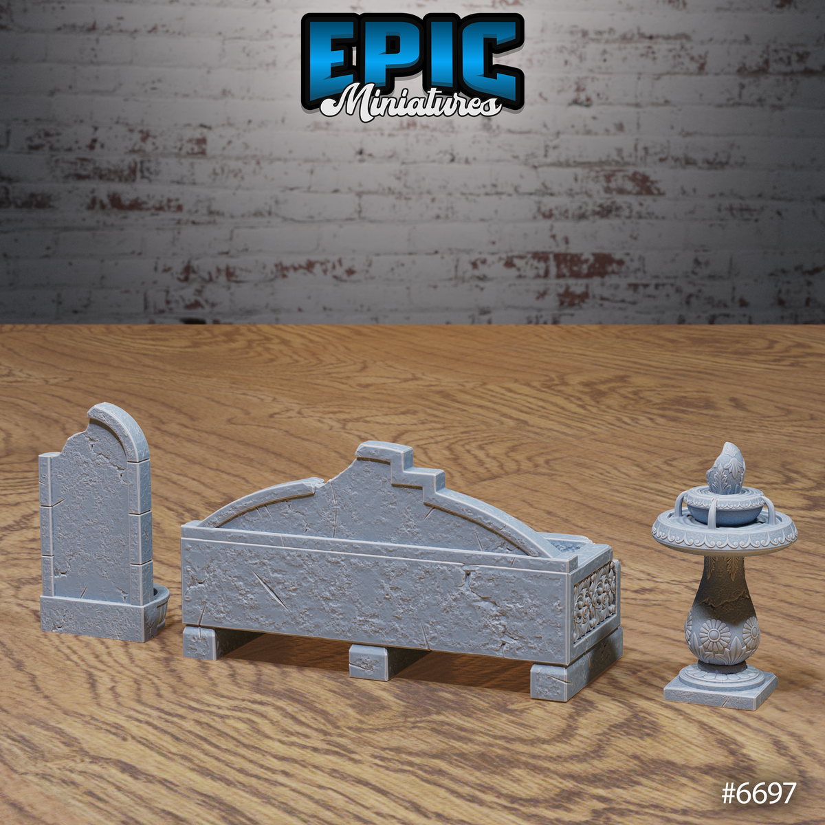 Lich Crypt Environment, Fountains and Thrones (7 Variants Available) - Epic Miniatures