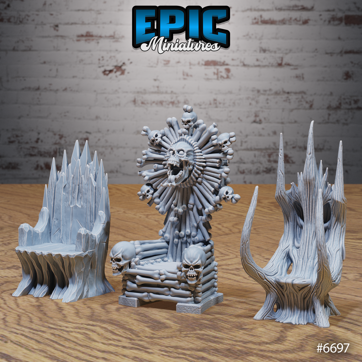 Lich Crypt Environment, Fountains and Thrones (7 Variants Available) - Epic Miniatures