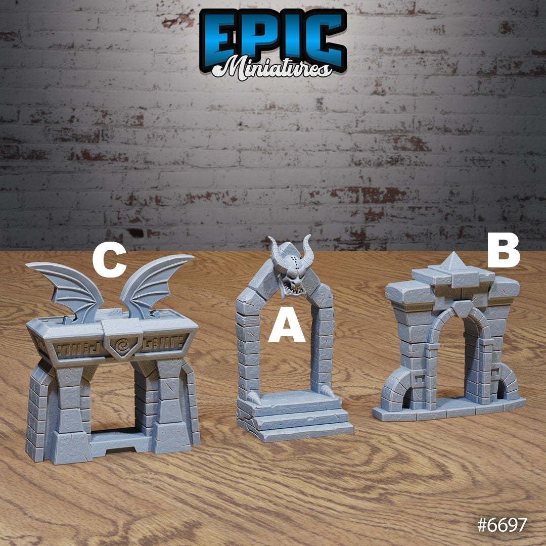 Lich Crypt Environment, Gates & Portals (5 Variants Available) - Epic Miniatures