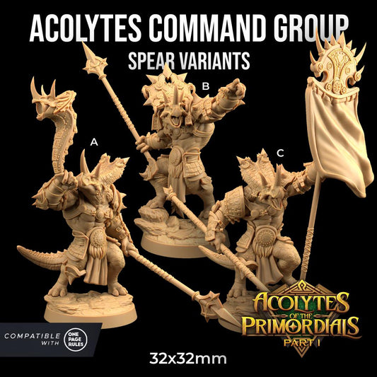 Acolytes Command Group, Spear Squad (3 Variants Available) - Dragon Trapper's Lodge