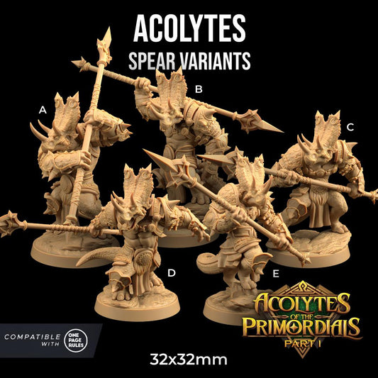 Acolytes of the Primordials, Spear Squad (5 Variants Available) - Dragon Trapper's Lodge