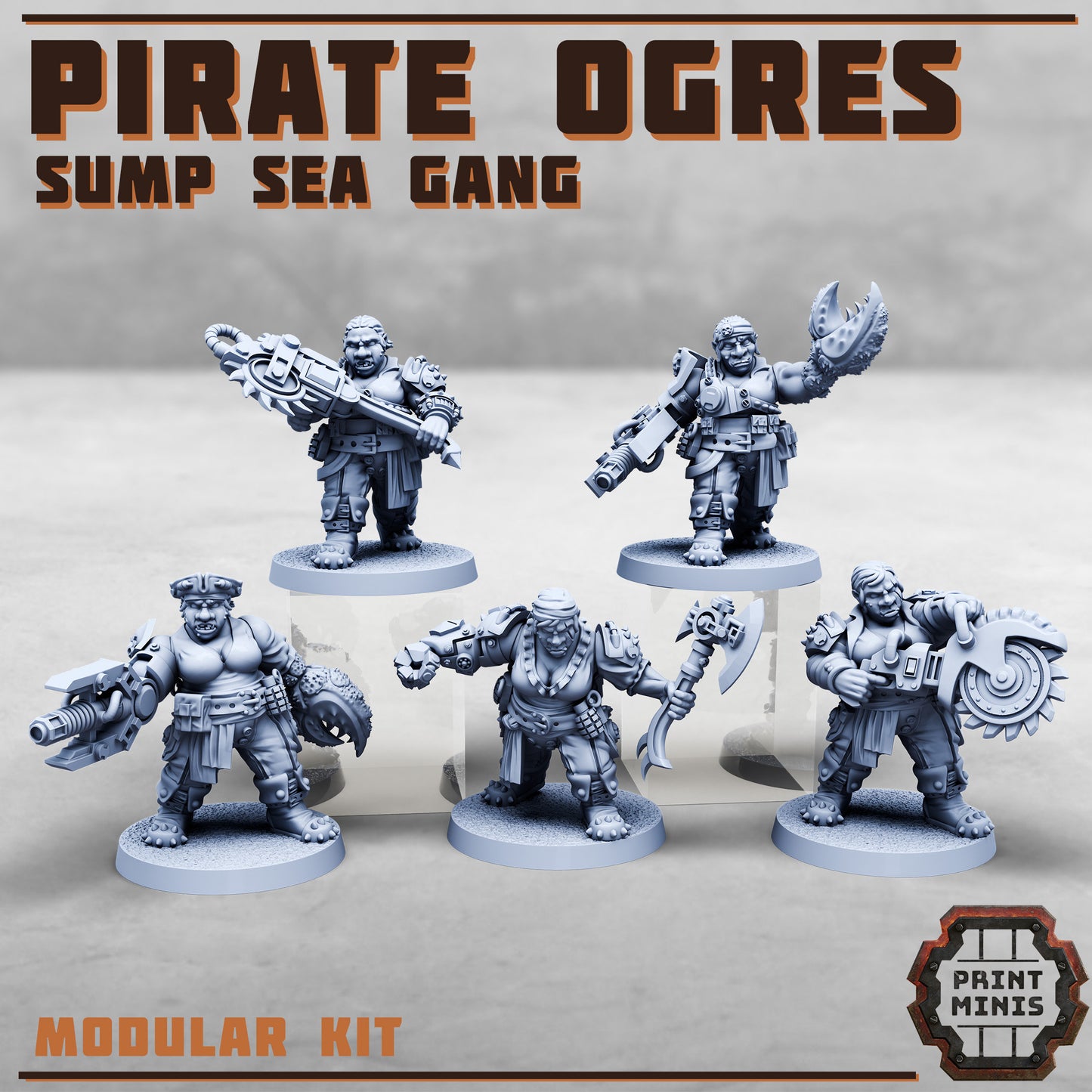 Pirate Ogres - Sump Sea Gang 2 (5 Variants Available) - Print Minis