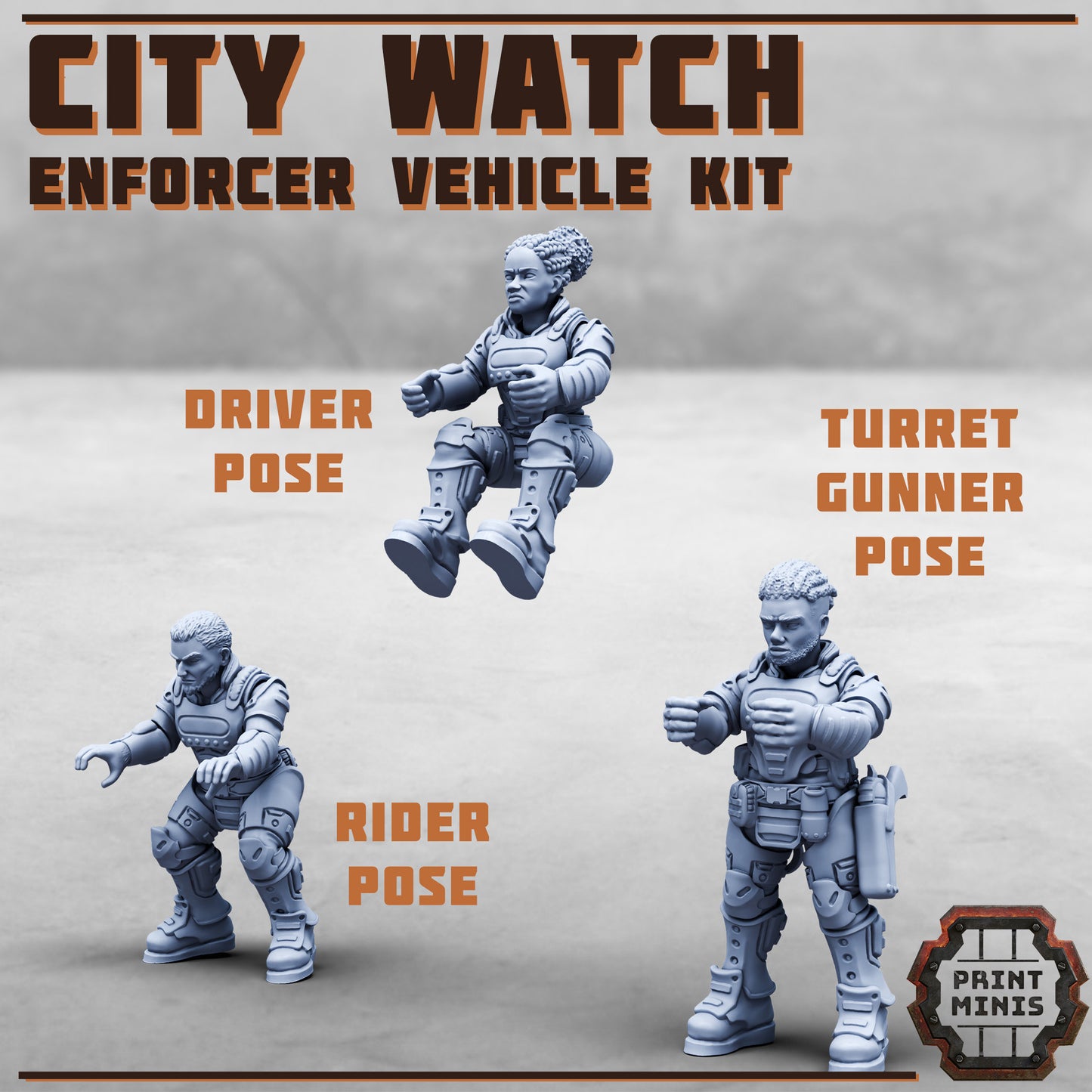 City Watch - Enforcer Vehicle Riders (3 Variants Available) - Print Minis