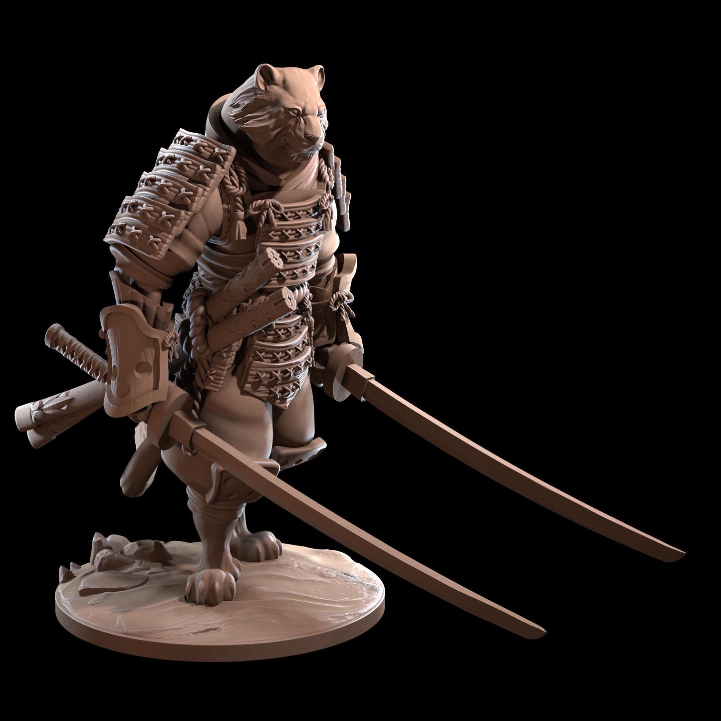 Tengashi, Catfolk Samurai (2 Variants Available) - Dragon Trapper's Lodge