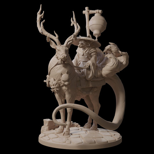 Grandmother Snow riding Mystic Deer (3 Variants Available) - Dragon Trapper's Lodge