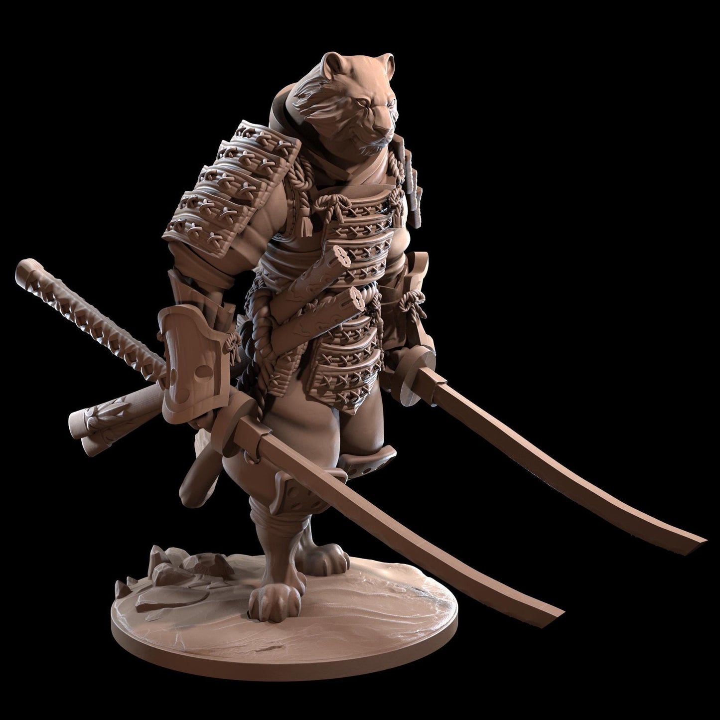 Tengashi, Catfolk Samurai (2 Variants Available) - Dragon Trapper's Lodge