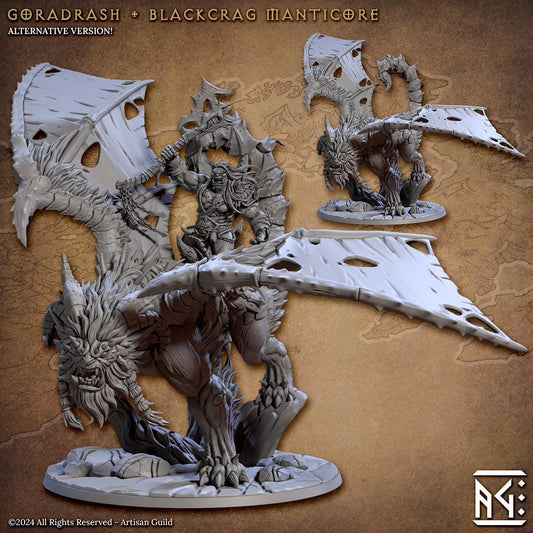 Throgar Riding a Manticore (2 Variants Available) - Artisan Guild
