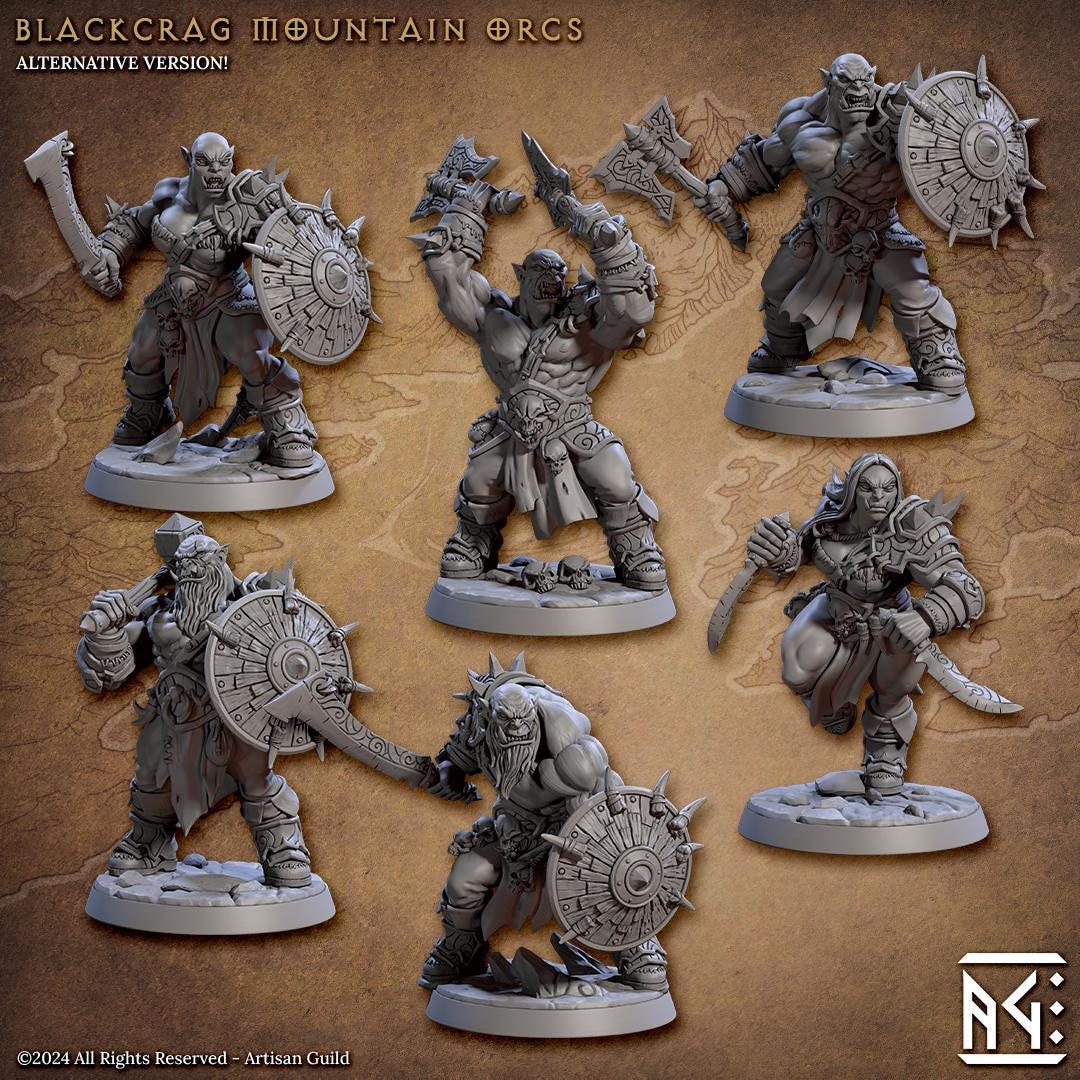 Blackcrag Mountain Orcs, Kit 2 (6 Variants Available) - Artisan Guild