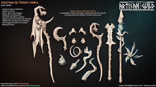 Slathaai of House Mora Hands and Weapons, 28mm Scale (15 Variants Available) - Artisan Guild