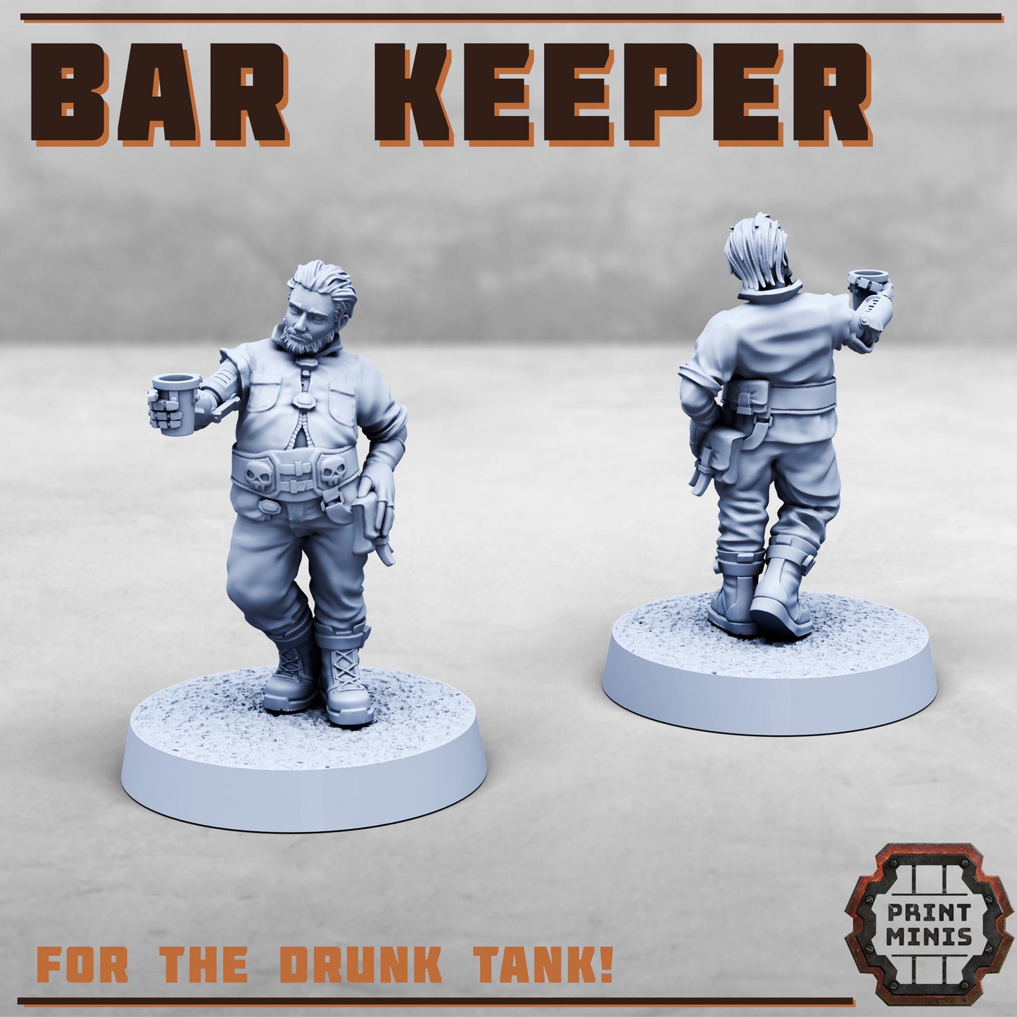 Tolliver, Drunk Tank Barman - Print Minis