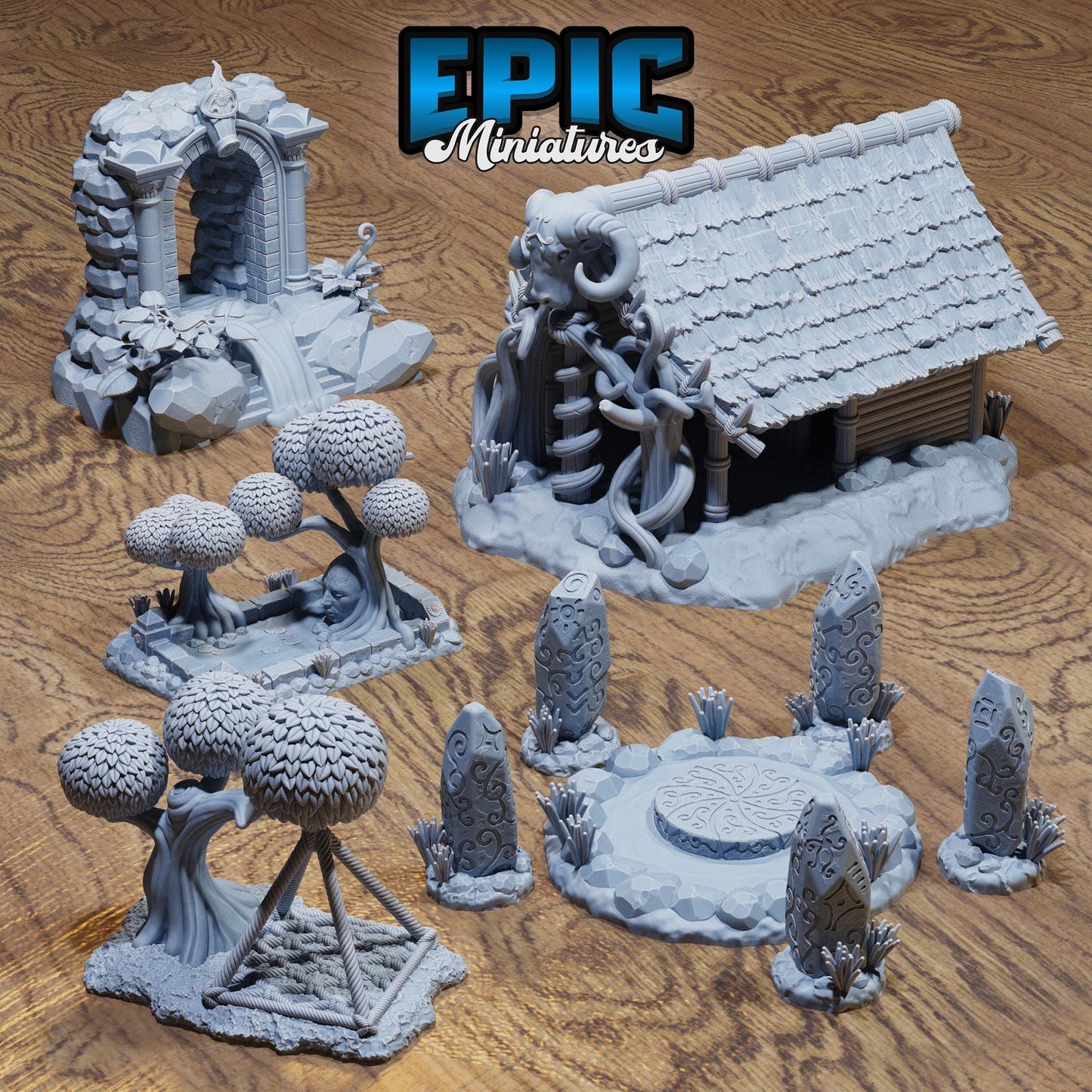 Magical Forest Buildings, Terrain Set - Epic Miniatures