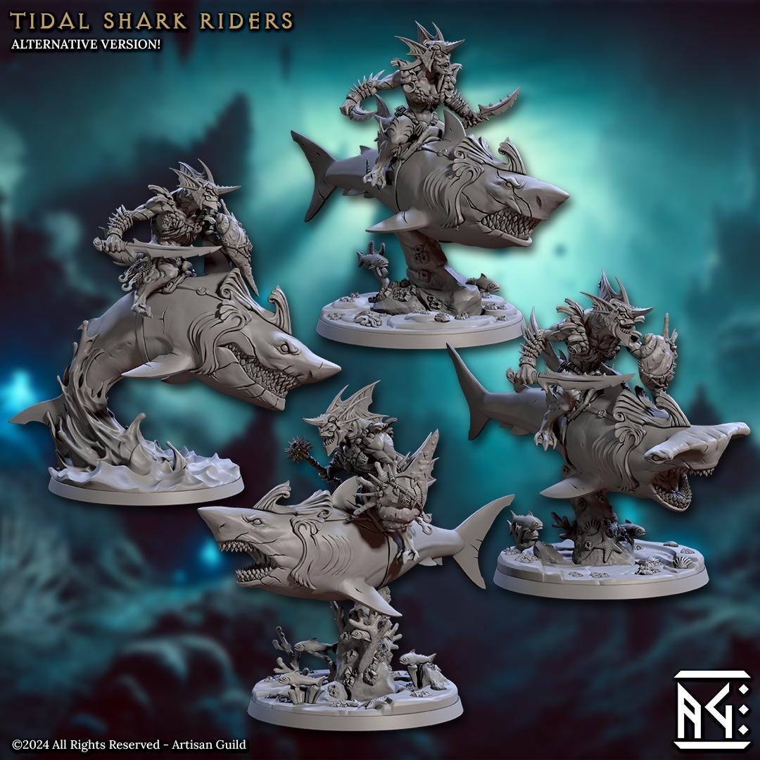 Tidal Sharks Riders, Set 2 (4 Variants Available) - Artisan Guild