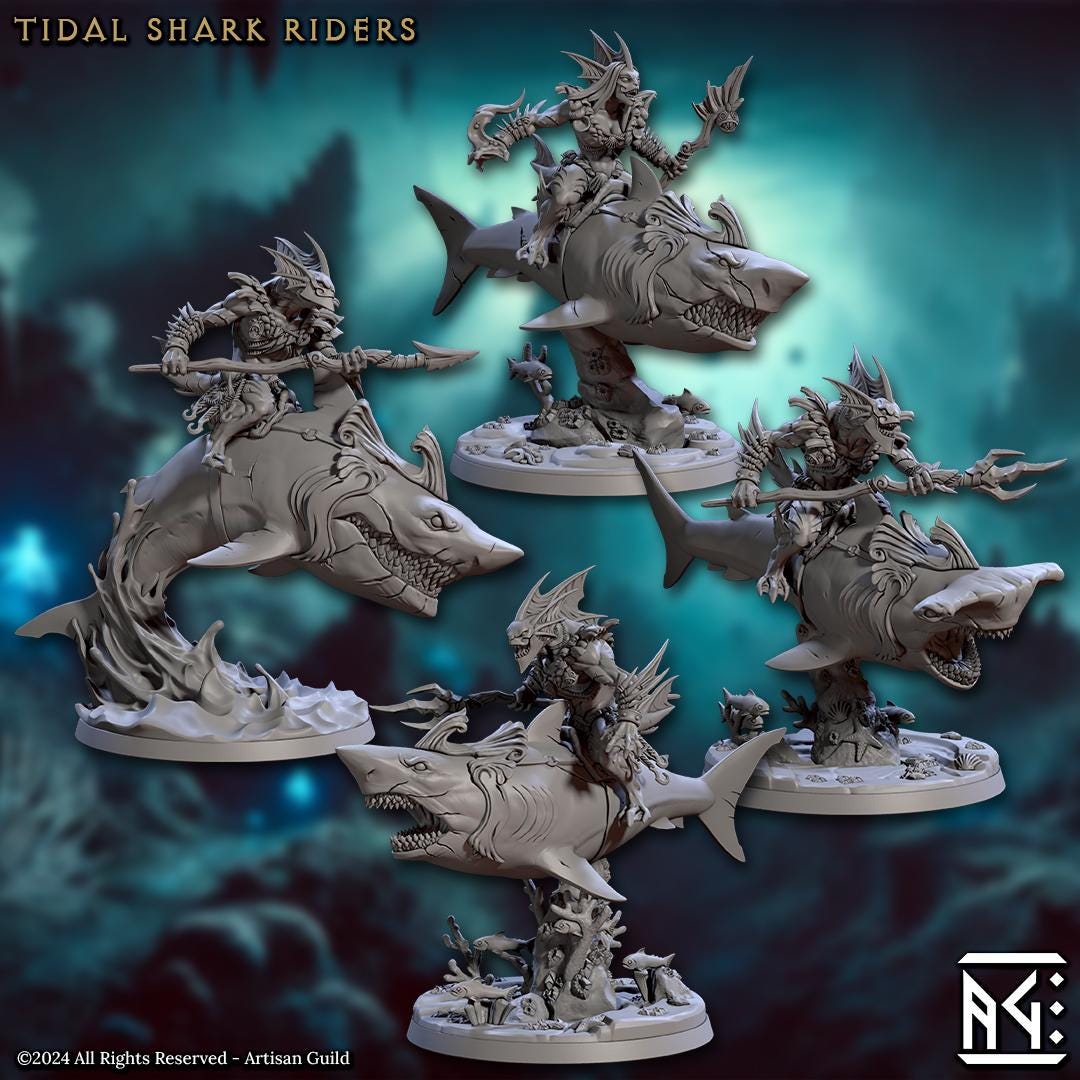 Tidal Sharks Riders, Set 1 (4 Variants Available) - Artisan Guild