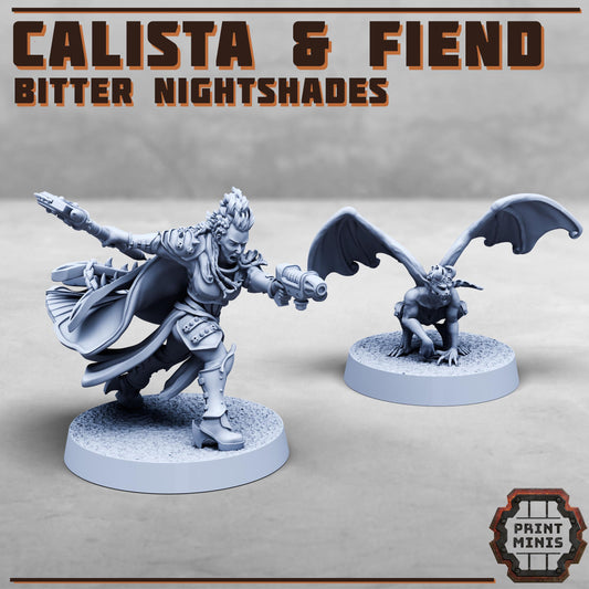 Callista, Nightshade Bodyguard and Psychic Fiend - Print Minis