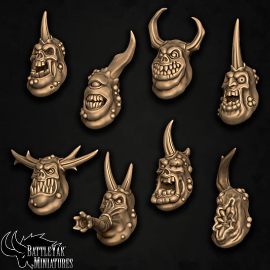 Plagueheart Defiler Heads, Customisation Pack - 28mm Scale (16 Variants Available) - Battle Yak