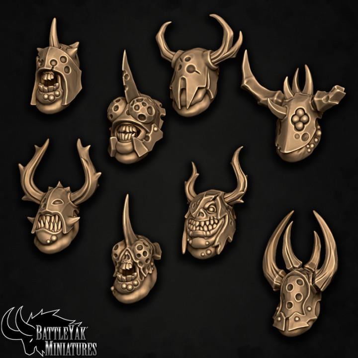 Plagueheart Defiler Heads, Customisation Pack - 28mm Scale (16 Variants Available) - Battle Yak